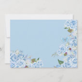 Light Blue Silver Tiara Butterfly Quinceanera Einladung (Rückseite)