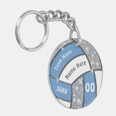 Light Blue, Silver, White, Billig Volleyball Gesch Schlüsselanhänger (Vorderseite links)