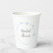 Light Blue Simple Heart Wreath Brautparty Pappbecher (Vorderseite)