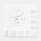 Light Blue Simple Heart Wreath Brautparty Serviette (Vorderseite)