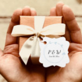 Light Blue Simple Heart Wreath Monogram Wedding Geschenkanhänger