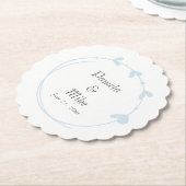 Light Blue Simple Heart Wreath Wedding Untersetzer (angewinkelt)