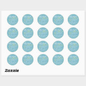 Light Blue Simple Made mit Liebe Heart Pastel Runder Aufkleber (Blatt)