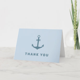 Light Blue Simple Nautical Anchor Baby Dusche Dankeskarte