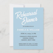 Light Blue Simple Style Hochzeit Probe Dinner Einladung (Vorderseite)