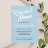 Light Blue Simple Style Hochzeit Probe Dinner Einladung