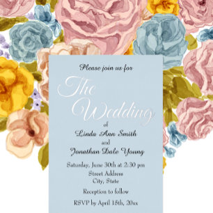 Light Blue Simple Style Wedding Folieneinladung