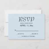 Light Blue Simple Style Wedding RSVP Karte (Vorderseite)