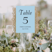 Light Blue Simple Style Wedding Tischnummer