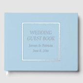 Light Blue Simple Stylized Letters Wedding Gästebuch (Vorderseite)