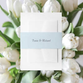 Light Blue Simple Stylized Name Wedding Einladungsbanderole