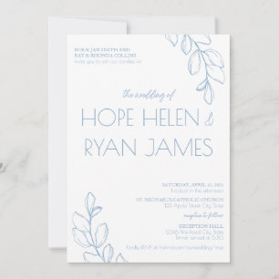 Light Blue Simple Wedding Einladung