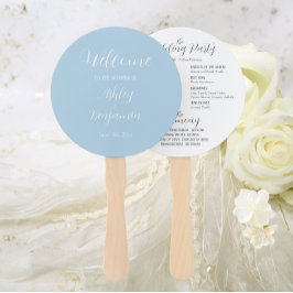 Light Blue Simple Wedding Fächer