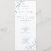 Light Blue Simple Wedding Programm (Vorderseite)