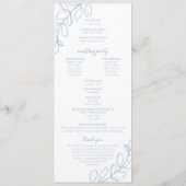 Light Blue Simple Wedding Programm (Rückseite)