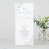 Light Blue Simple Wedding Programm (Stehend Vorderseite)