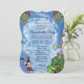 Light Blue Sky & Clouds Bachelorette Einladung (Stehend Vorderseite)