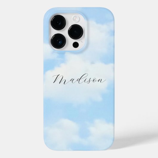 Light Blue Sky Foto Extravaganter Name Elegante Case-Mate iPhone Hülle (Rückseite)