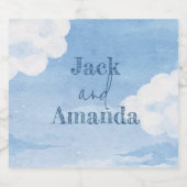Light Blue Sky Wedding Wine Flasche Sticker & Labe Schaumweinetikett (Einzelnes Label)