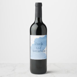 Light Blue Sky Wedding Wine Flasche Sticker & Labe Weinetikett