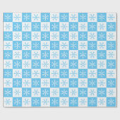 Light Blue Snowflake Checked Patchage Holiday Geschenkpapier (Flach)