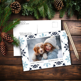 Light Blue Snowflake Feiertagspostkarte