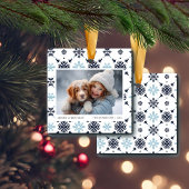 Light Blue Snowflake Foto Keramikornament