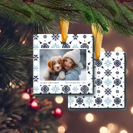 Light Blue Snowflake Foto Keramikornament