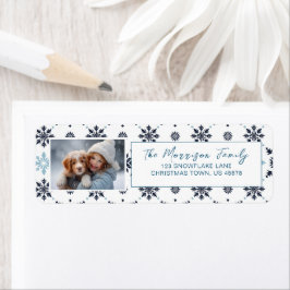 Light Blue Snowflake Foto Rücksendeadresse