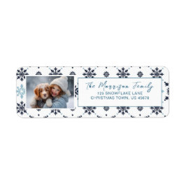 Light Blue Snowflake Foto Rücksendeadresse