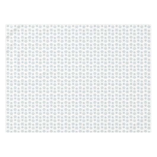 Light Blue Snowflake Muster auf Weiß Tischdecke (Vorderseite (Horizontal))