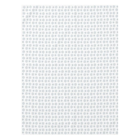 Light Blue Snowflake Muster auf Weiß Tischdecke (Vorderseite)