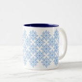 Light Blue Snowflake Pattern Tasse (VorderseiteRechts)