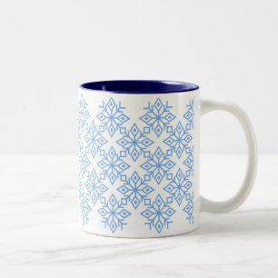 Light Blue Snowflake Pattern Tasse