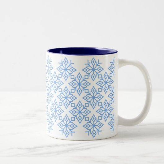 Light Blue Snowflake Pattern Tasse (Rechts)
