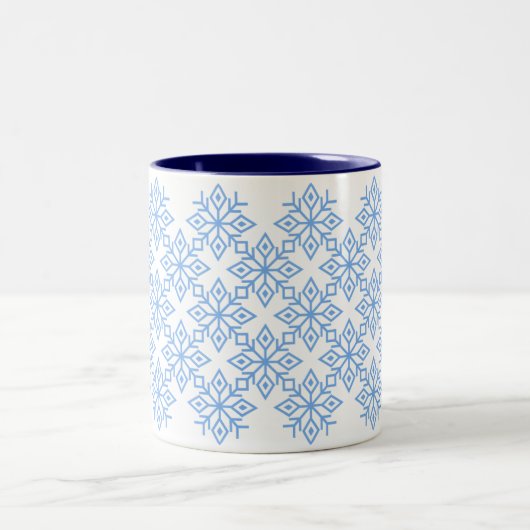 Light Blue Snowflake Pattern Tasse (Mittel)