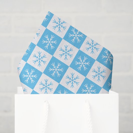 Light Blue Snowflake Schneeflocke Gestaltungsmuste Seidenpapier (Geschenktüte)