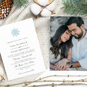 Light Blue Snowflake Winter Foto Feierliche Hochze Einladung