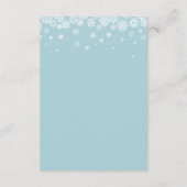 Light Blue Snowflake Winter WEDDING QRCode Details Begleitkarte (Rückseite)