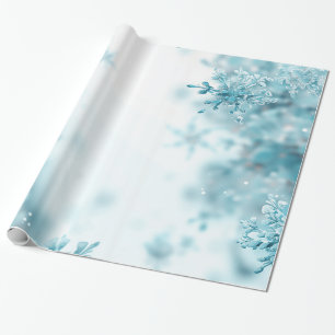 Light Blue Snowflakes Weihnachten Geschenkpapier