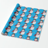 Light Blue Snowman Wrapping Paper Geschenkpapier (Ungerollt)