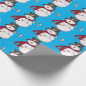 Light Blue Snowman Wrapping Paper Geschenkpapier (Ecke)