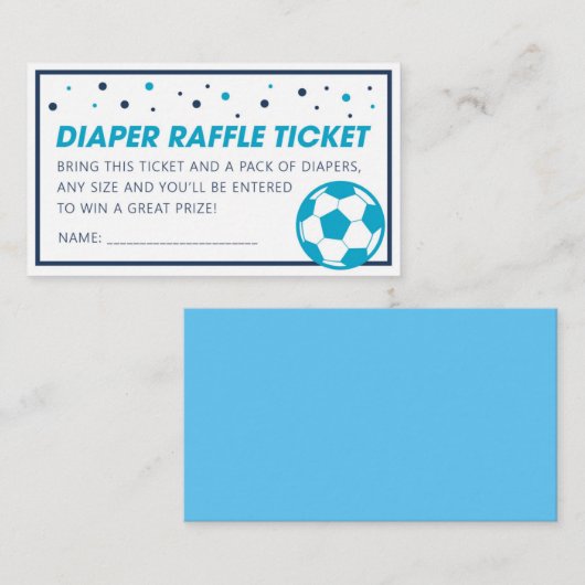 Light Blue Soccer Baby Duschkabine - Raffle Ticket (Vorne/Hinten)