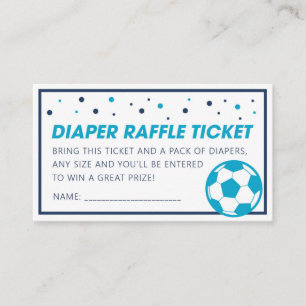 Light Blue Soccer Baby Shooter Diaper Raffle Ticke Visitenkarte
