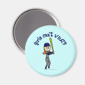 Light Blue Softball Magnet (Vorderseite/Rückseite)