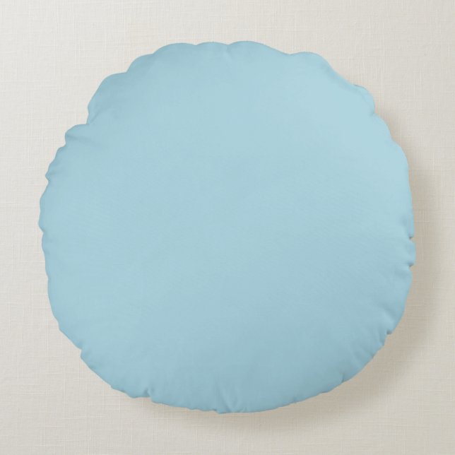 Light Blue Solid Color Rundes Kissen (Vorderseite)