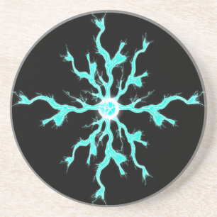 Light Blue Sparks Lightning Untersetzer