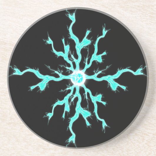 Light Blue Sparks Lightning Untersetzer (Vorne)
