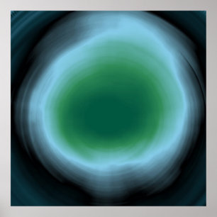Light Blue Spirale abstrakte Acrylmalerei Poster