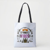 Light Blue Spooky Vibes Halloween Tasche (Vorderseite)